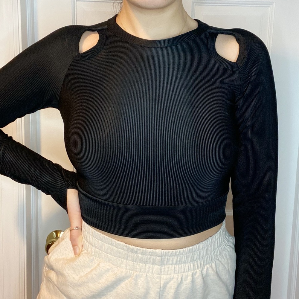 Mono B black long sleeve top